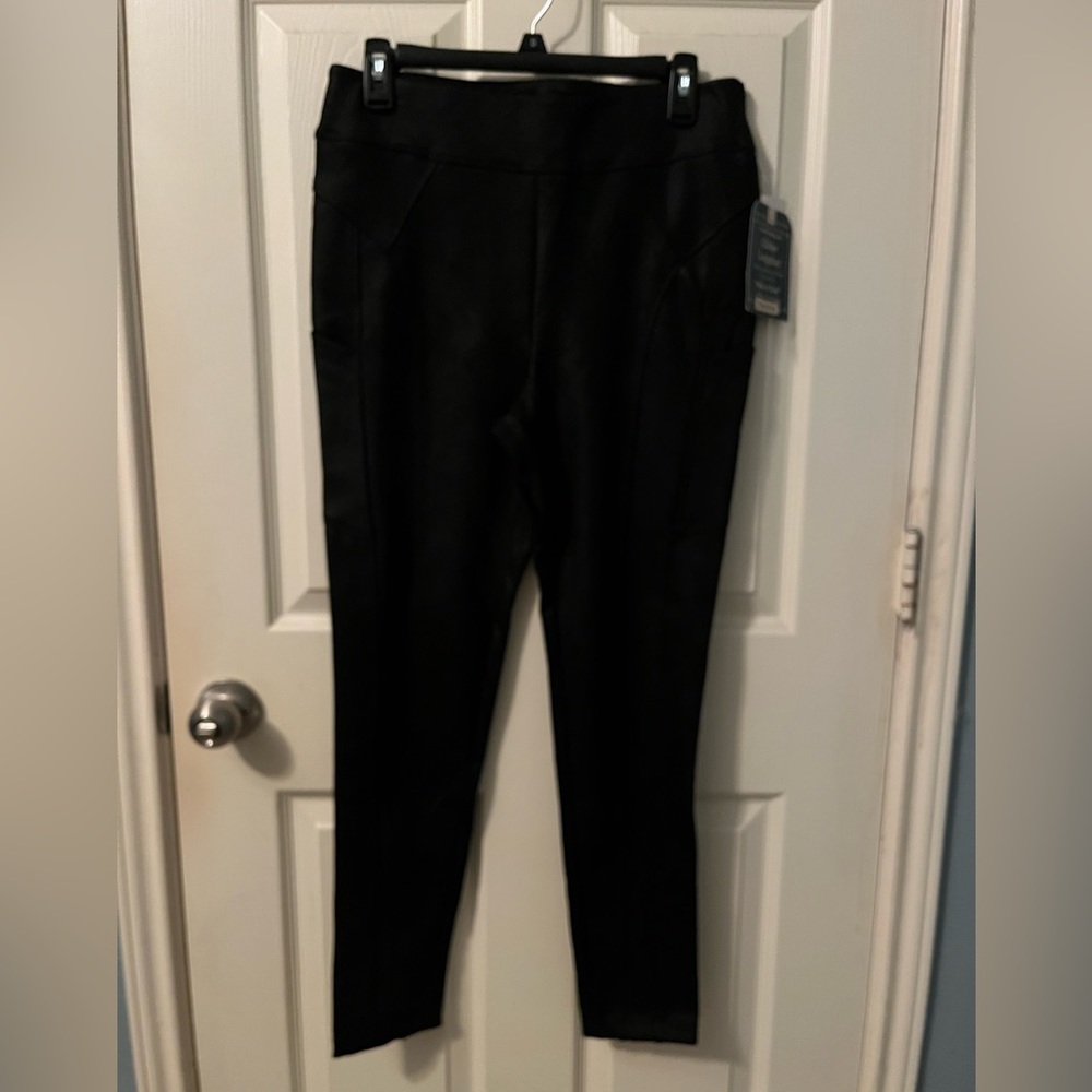 Democracy Glider leggings, black suede, medium, NWT